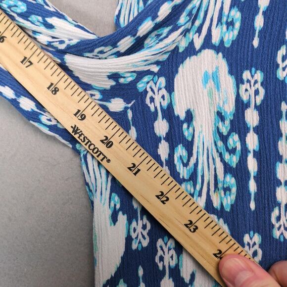 Lilly Pulitzer Elsa Romper Women's M Long Sleeve Indigo Get In Line Blue Beachy - Picture 5 of 10
